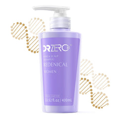 DR ZERO Redenical bottle highlighting volumizing shampoo for women’s hair growth