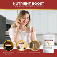Combination of dual-extract powder and spores from wood-grown Ganoderma