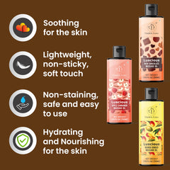 Ingredients and natural oils used in the massage oil set
