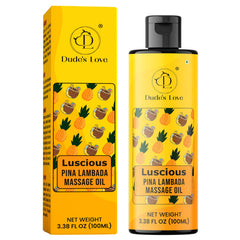 Dude's Love Luscious Pina Lambada Massage Oil - tropical aroma bottle