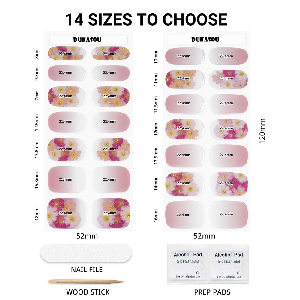DUKASOU Spring Blossoms nails are quick to apply in about 20 minutes.