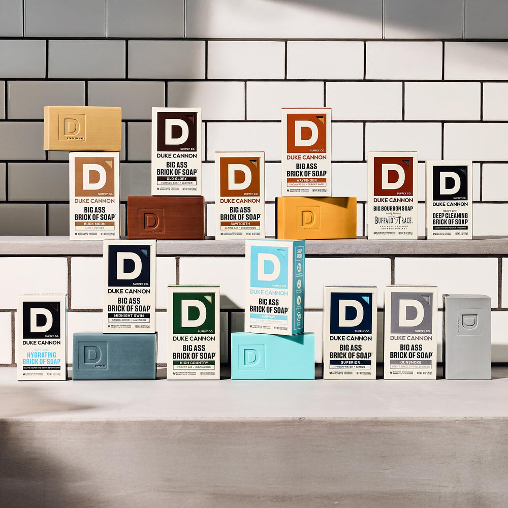 Duke Cannon Pumpkin Spice Latte soap creates a seasonal shower experience.
