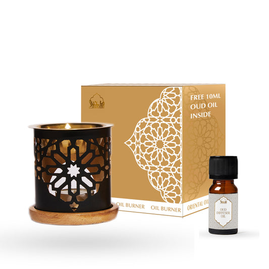 Dukhni essential oil burner brass bowl close-up for home fragrance.