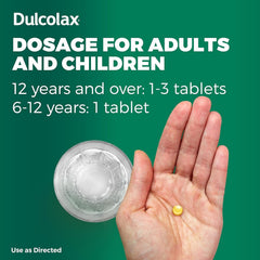 Dulcolax tablets in hand illustrate portable, ready-to-use relief options.