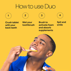 Caffeine and B12 ingredients on the Duo Energy label