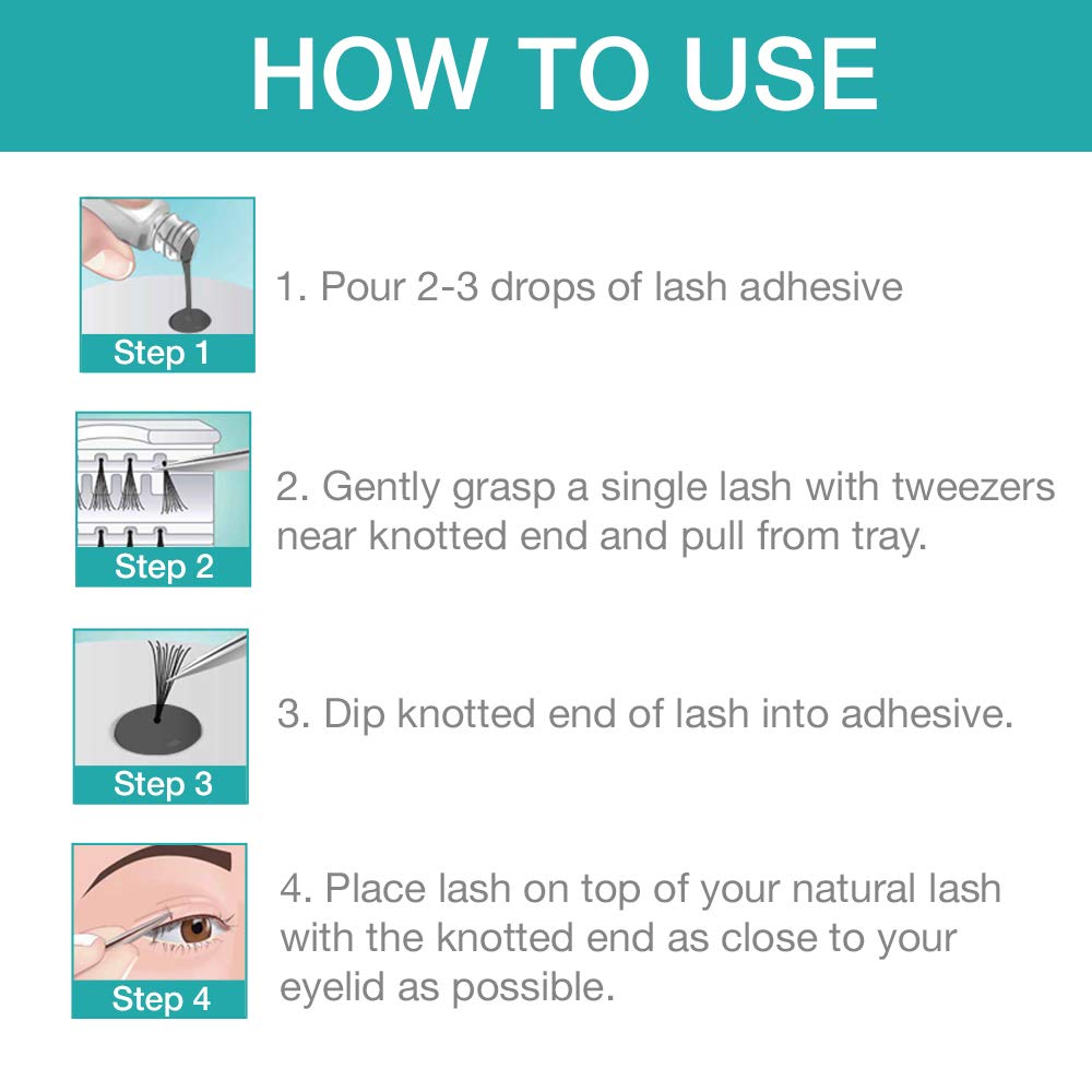 DUO Individual Lash Adhesive Dark during lash application for precise placement.