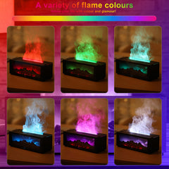 Diffuser displaying seven ambient colors and flame glow