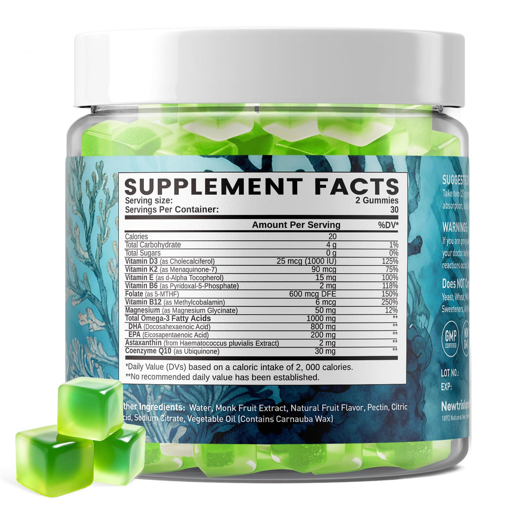 Diagram showing algal oil sourced omega-3 with DHA and EPA