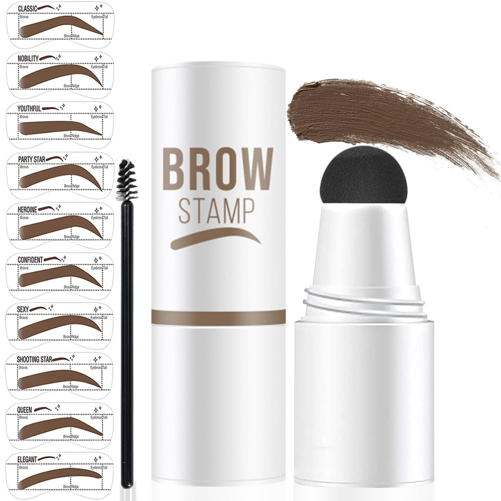 DWNDN eyebrow stencil kit stamp in action for precise natural brows.
