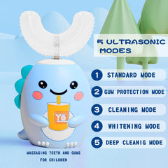 Close-up of silicone U-shaped brush heads for kids' gentle cleaning
