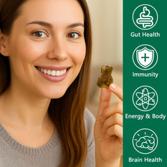 DYDUON Greens Gummies highlight spirulina and chlorella ingredients for natural nutrients