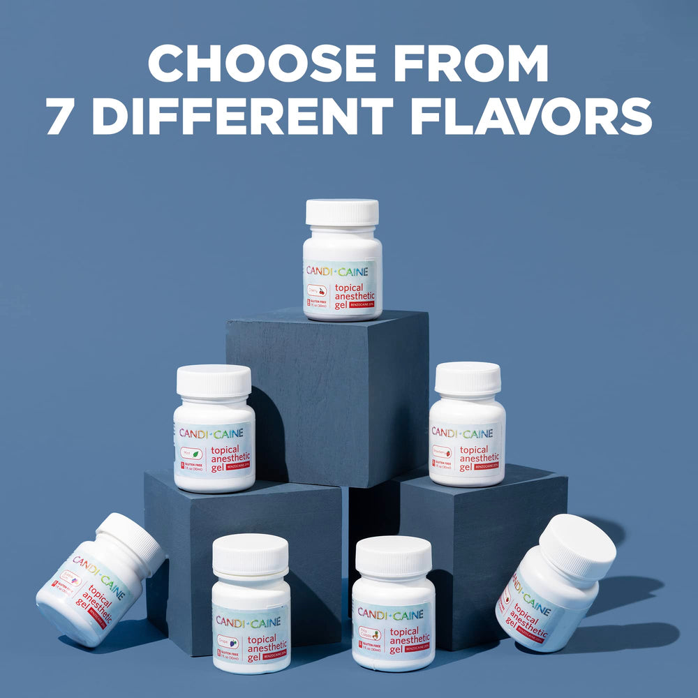 Flavor chart showing Dynamic Dental Candi Caine flavors including Cherry