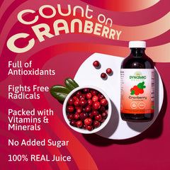 Dynamic Health Cranberry Juice Concentrate packaging showing BPA-free