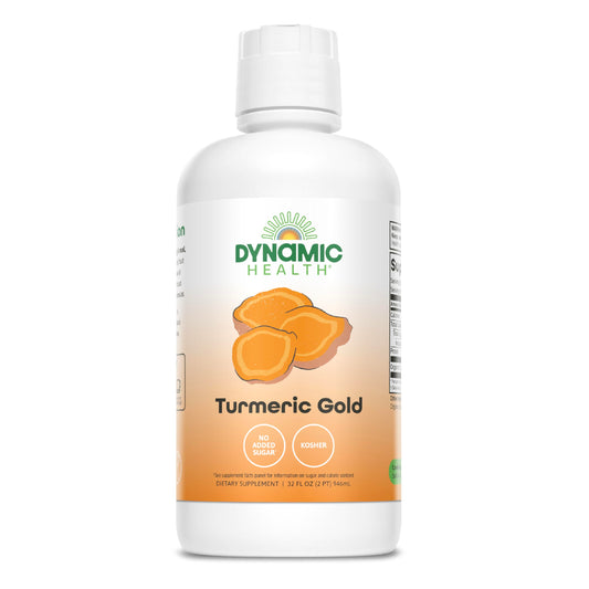 Dynamic Health Turmeric Gold 32oz juice label