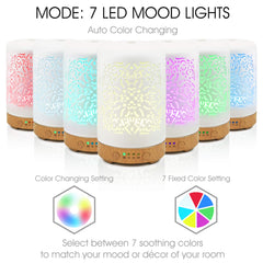 Diffuser with timers and LED controls