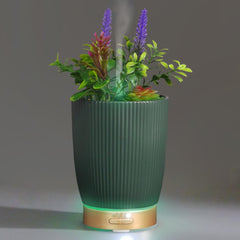 Night light glow from ceramic diffuser in dark room