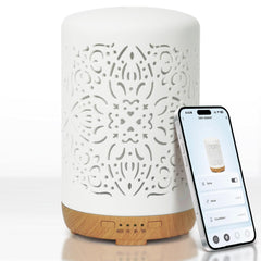 White ceramic essential oil diffuser, 250 ml capacity