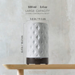 Mist output from ceramic diffuser in a room