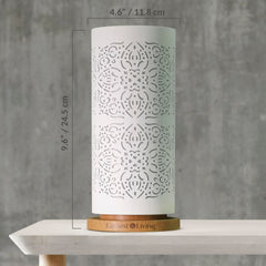 Close-up of premium iron engraving on Earnest Living diffuser