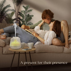 Angled view of rose-shaped diffuser with frosted white finish