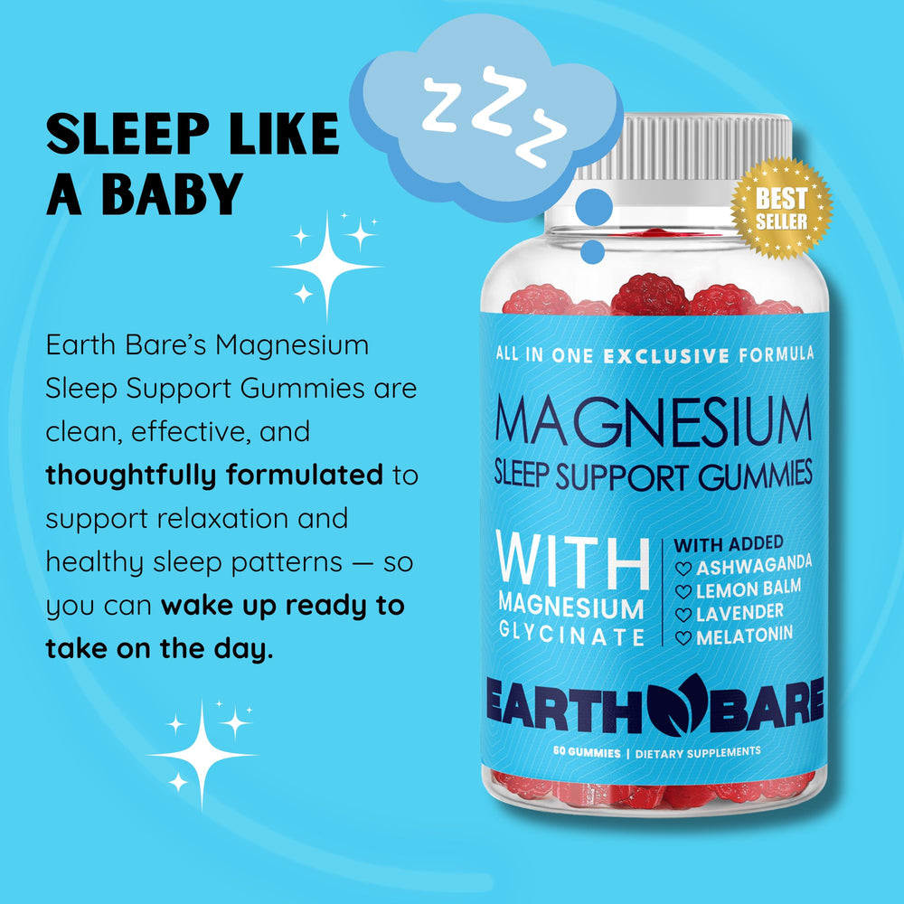 Earth Bare Sleep Gummies bottle on a white background