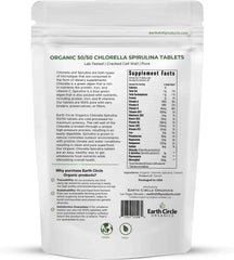Earth Circle Organics 50-50 tablets front view, convenient plant-based protein and iron source.