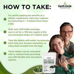Earth Circle Organics chlorella tablets broken cell wall visual signals enhanced absorption.