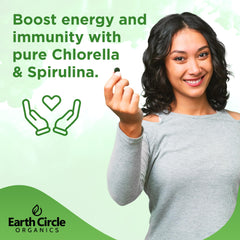 Earth Circle Organics tablets in hand, easy daily wellness routine.