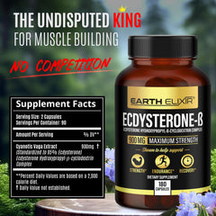 Close-up of Earth Elixir Ecdysterone 900mg bottle