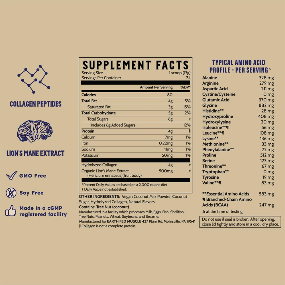 24-serving Earth Fed Muscle Morning Charge package label