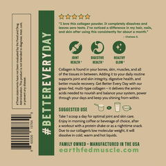 Earth Fed Muscle collagen on kitchen counter, ready for daily use.