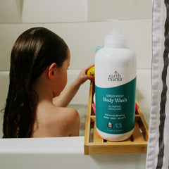 Close-up of Earth Mama Ginger Fresh Hand & Body Wash label