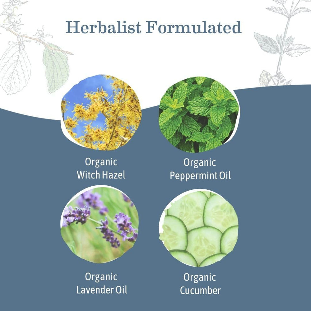 Earth Mama Herbal Perineal Spray cucumber cooling close-up for soothing sensation.