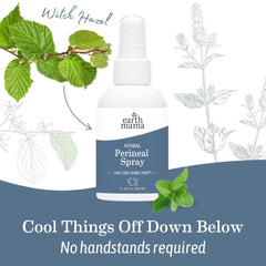 Earth Mama Herbal Perineal Spray refrigerated use close-up for extra cooling.