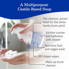 Closeup of Earth Mama Wild Peppermint wash showing creamy lather and natural ingredients