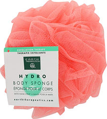 Earth Therapeutics hydro body sponge peach hand strap closeup, secure grip when wet