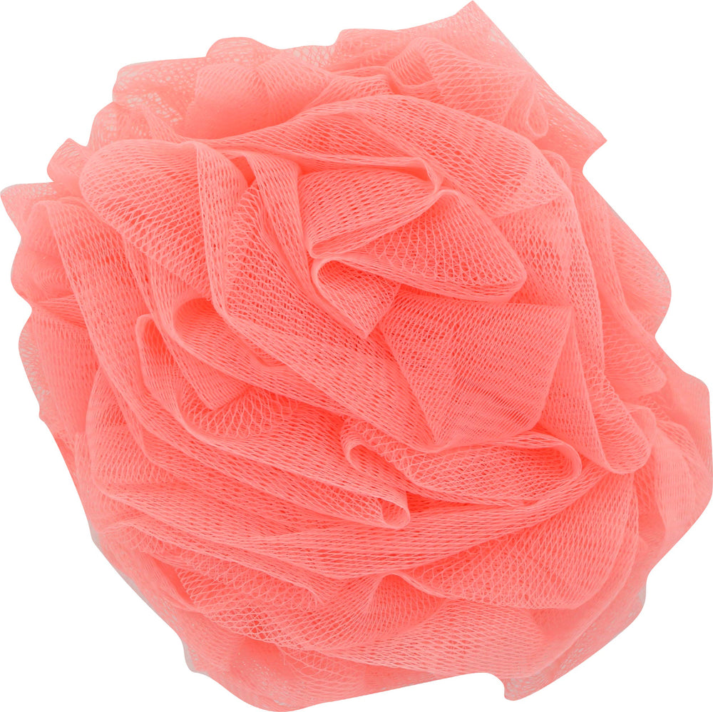Earth Therapeutics hydro body sponge peach side view, gentle cleansing grip