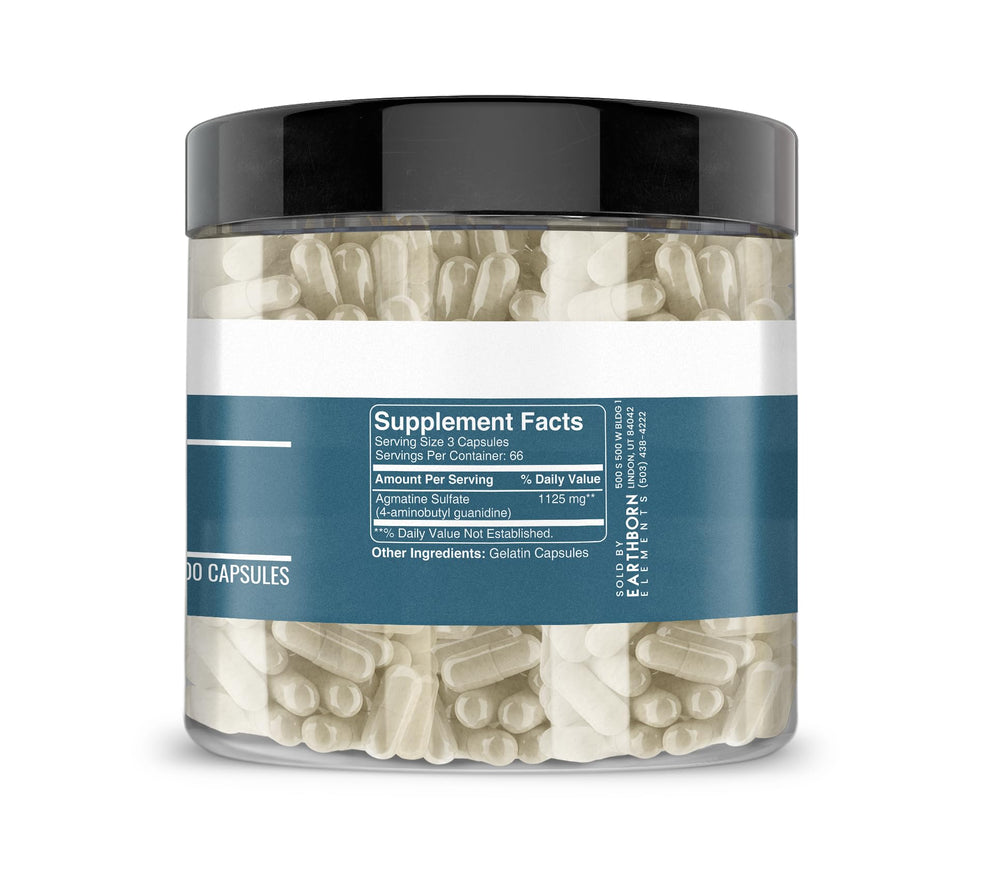 Earthborn Elements Agmatine Sulfate bottle on white background