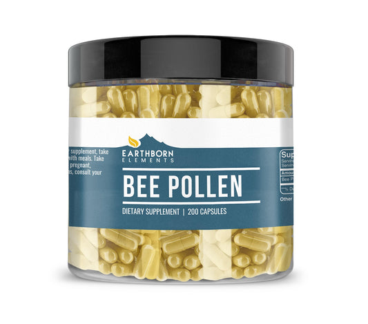 Earthborn Elements Bee Pollen 200 Capsules bottle front view