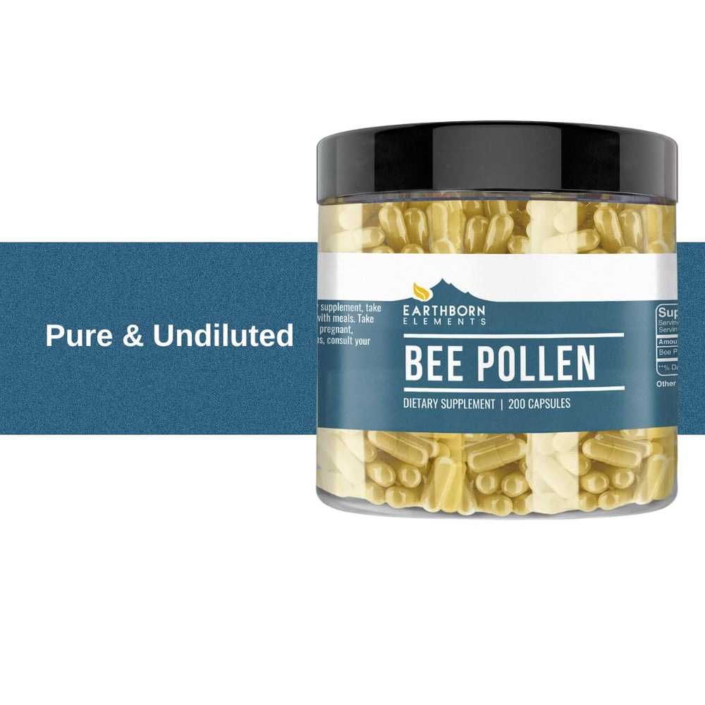USA-encapsulated bee pollen product label