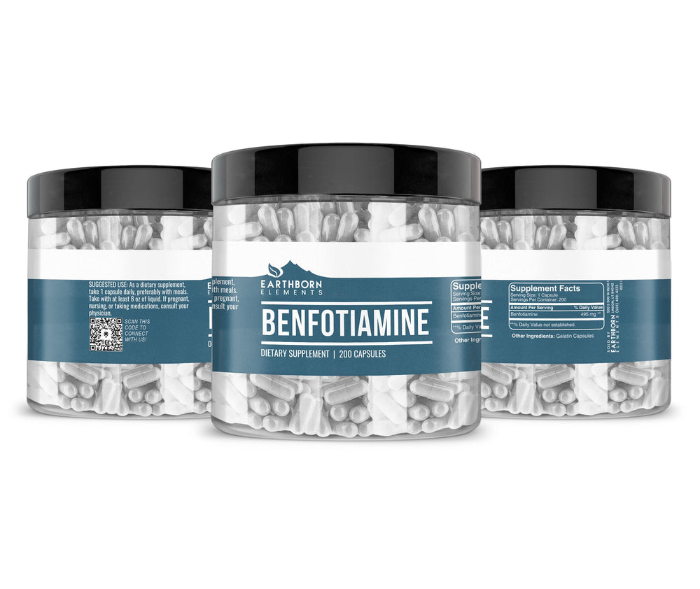 Detailed close-up of Benfotiamine capsules