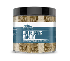 Bottle label: Earthborn Elements Butcher's Broom Capsules