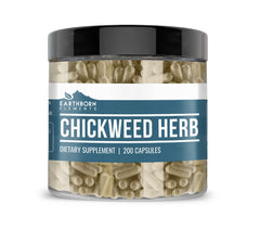 Earthborn Elements Chickweed Herb Capsules bottle front - 200 capsules
