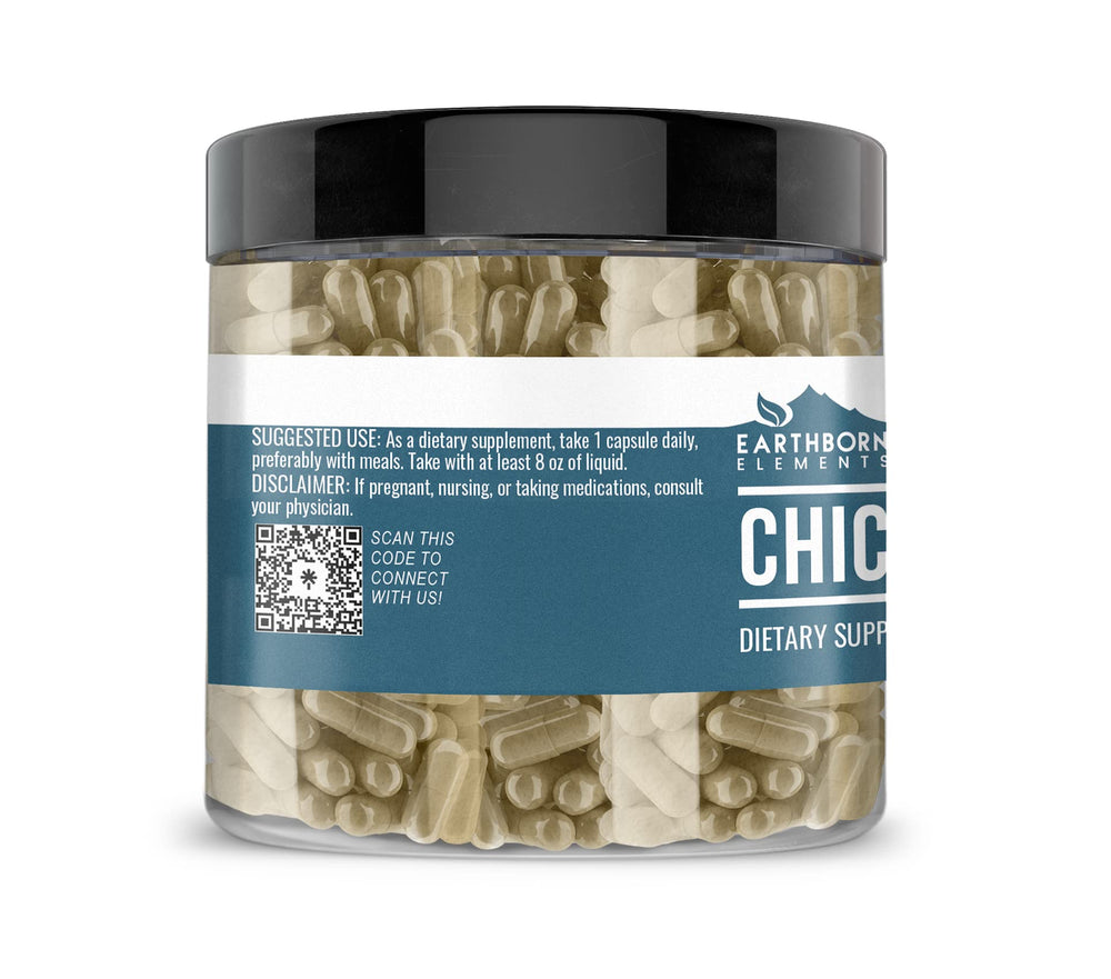 Close-up of Earthborn Elements Chickweed Herb Capsules label
