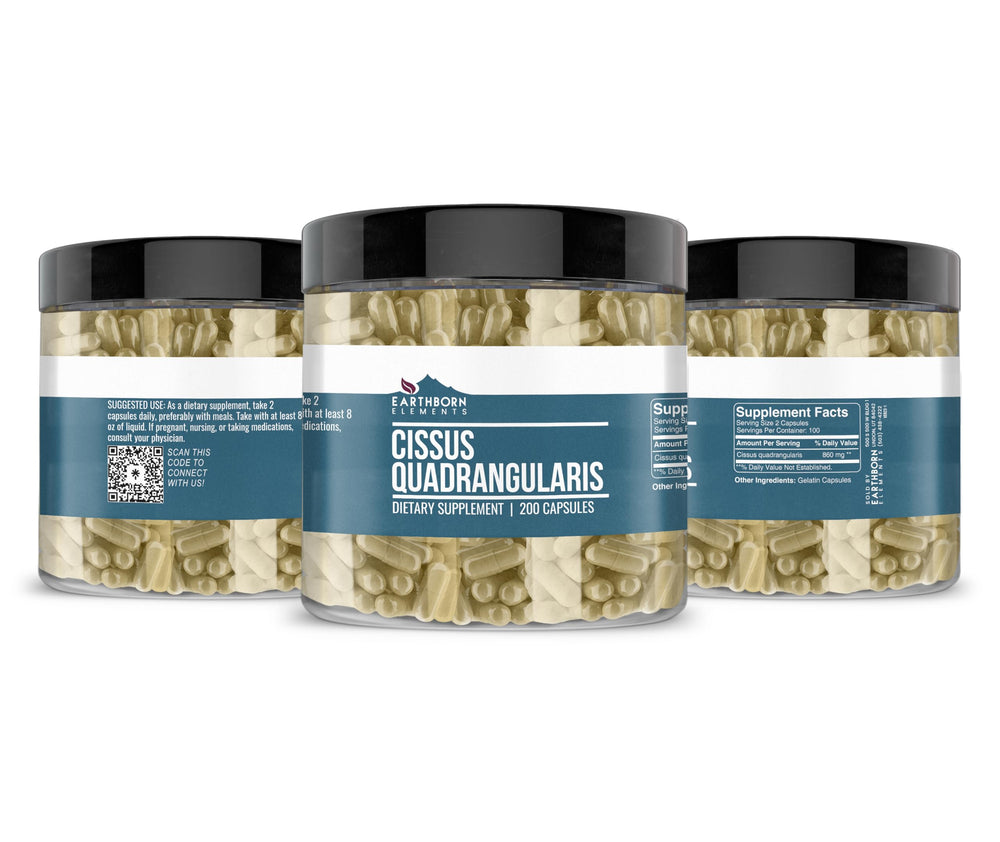 Bottle label of Earthborn Elements Cissus Quadrangularis