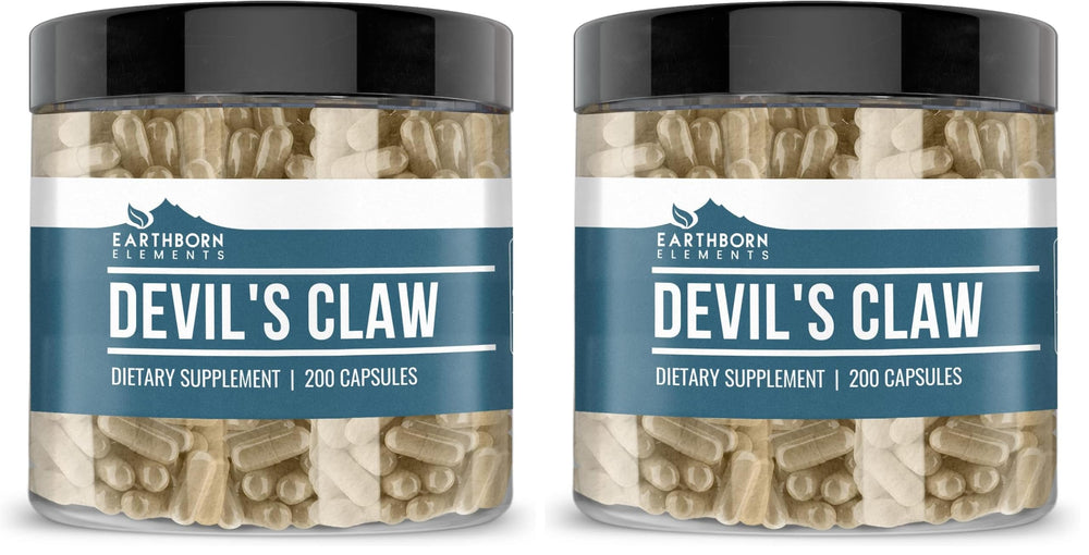 Earthborn Elements Devils Claw Extract 200 Capsules bottle front view (Pack of 2)