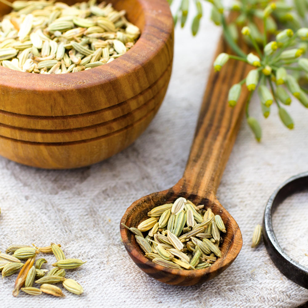 Neutral white background product shot of Earthborn Elements fennel capsules