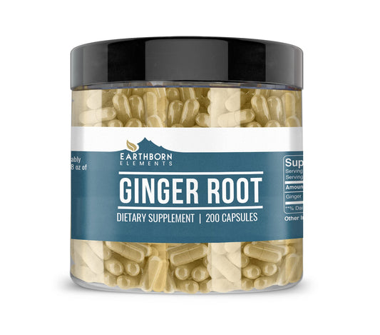 Earthborn Elements Ginger Root 200 Capsules front
