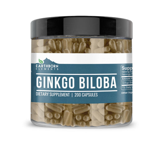 Earthborn Elements Ginkgo Biloba 200 Capsules bottle label