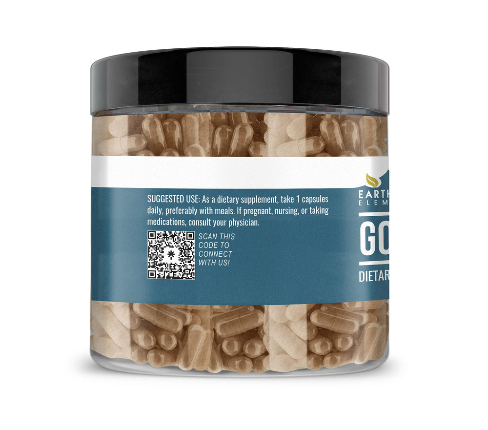Close-up of Golden Thread capsules in bottle